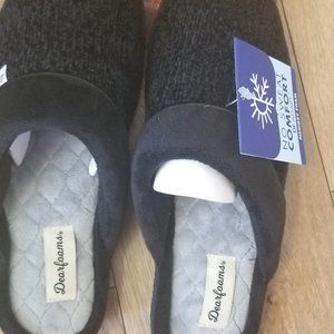 NEW! Dearfoams Black Slippers